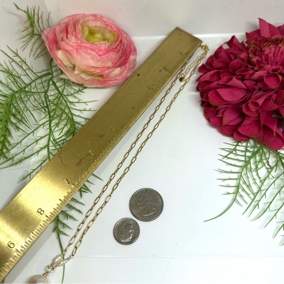 NEW⚜️Freshwater Pearl Tassel Fringe Chain Necklace - Picture 6 of 7